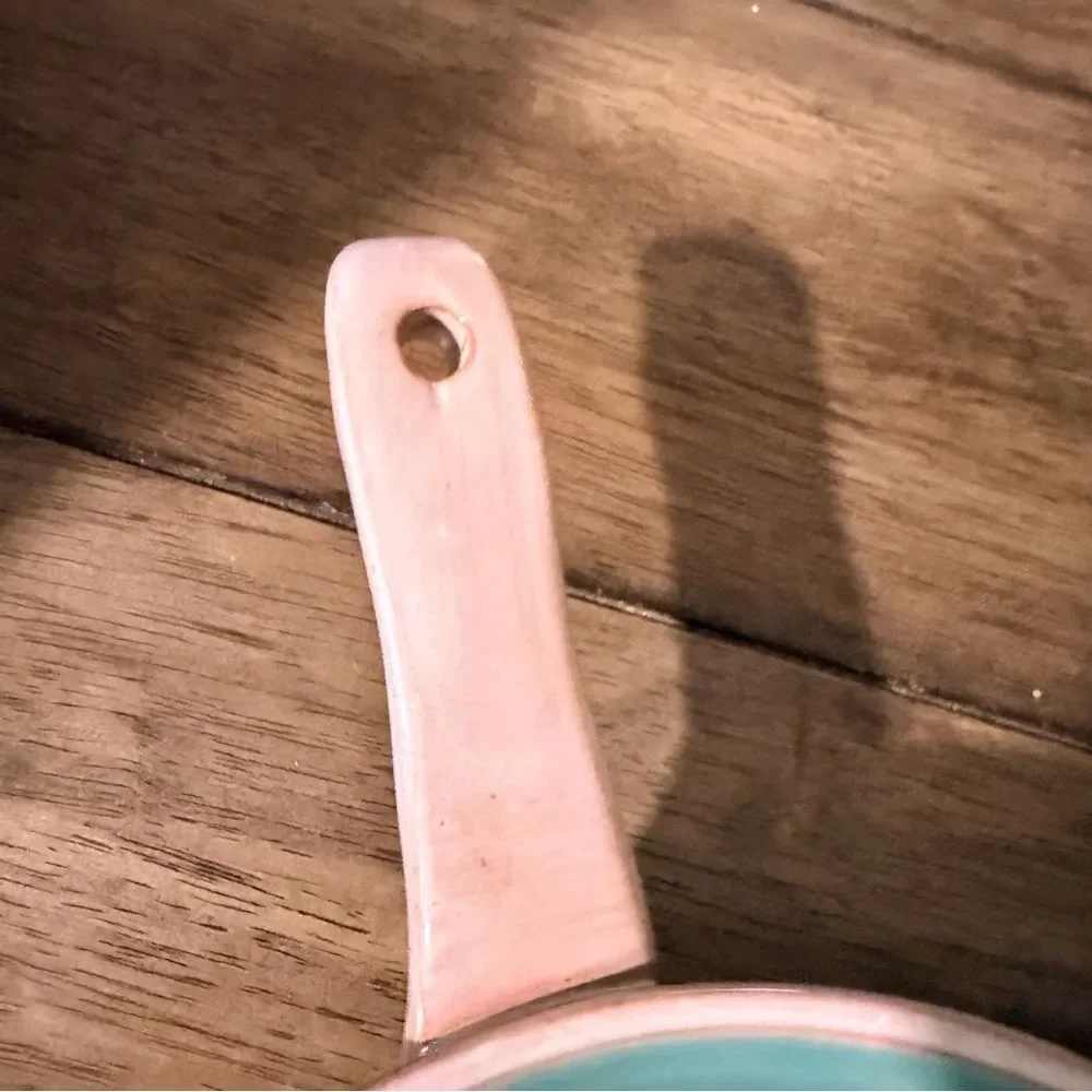 Stangl Pottery Terra Rose Ceramic Skillet Turquoise Vintage 1940s–1960s